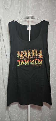Vintage We Be Jammin Tank Top XL Jamaica Reggae Rasta Embroidered 
