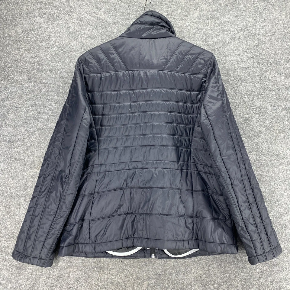 Chaqueta acolchada Guess para mujer L grande negra cremallera completa cuello alto forrada manga larga Foto 2 de 4