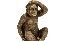 Leonardo Reflections Bronzed Sitting Monkey Gorilla  Leonardo Collection BNEW