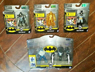 Holiday Lot 0f 4 Batman Caped Crusader 4'' Figures Sets (2020, Spin Master)