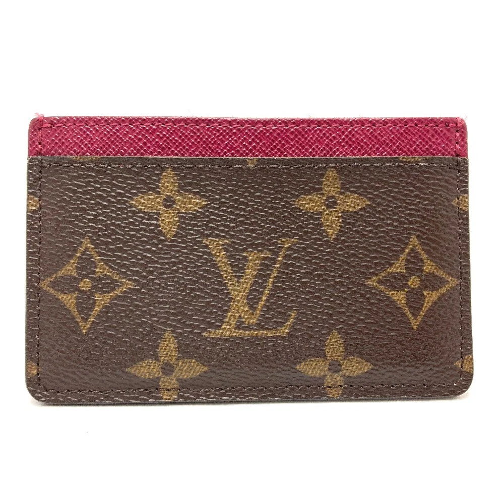 LOUIS VUITTON M60703 Monogram Porte Cartes Simple Card Case Brown