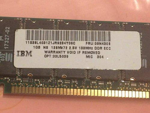 GENUINE IBM 09N4308 1GB ECC DDR SERVER MEMORY (x1) fd3j5 - Picture 2 of 2