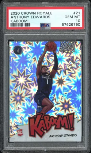 2020 PANINI CROWN ROYALE KABOOM! #21 ANTHONY EDWARDS ROOKIE RC PSA 10
