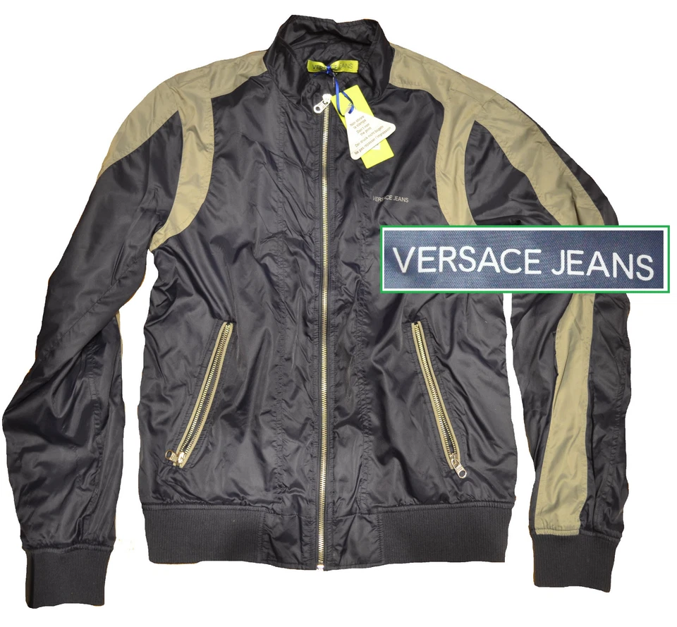 Jaqueta corta-vento esportiva leve logotipo jeans Versace nova com etiquetas tamanho P - Imagem 3 de 4