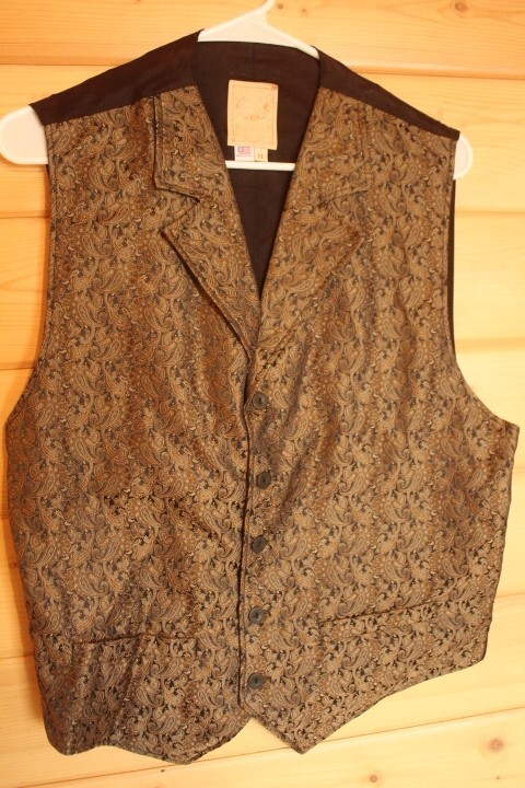 WAH MAKER Vest Old West Cowboy Action Shooting CAS CMAS Size M Medium BLK Gold