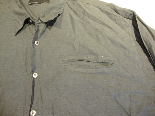 Camicia elegante uomo Metropolitan View tinta unita grigio verdastro L grande 100% cotone classe - Foto 5 di 11