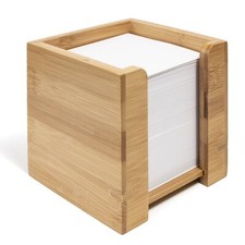 Bamboo Memo Note Pad Dispenser Holder with Paper Memo Pad - PAPER INCLUDED