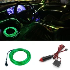 Green Neon Cold LED Light Glow EL Wire Interior Lamp Strip Rope Tube Trim 3M