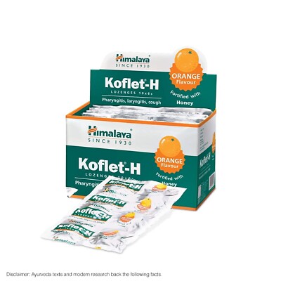 Himalaya Koflet H Cough Lozenges For Cough Sore Throat Orange Flavor 10 Strips