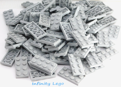 100 LEGO Bulk Sale Light Bluish Grey Plate 2 x 4 (3020) - (100 Pieces) - Picture 2 of 5