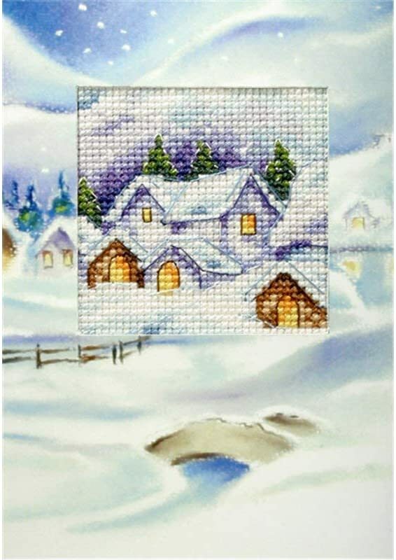 Orchidea Cross Stitch Kit - Christmas Card, Christmas Village 6195
