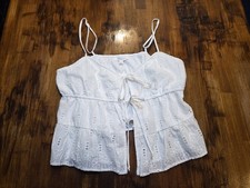 Urban Outfitters Lace Eyelet Tank with tie front sz L Cottegecore fairy Festival