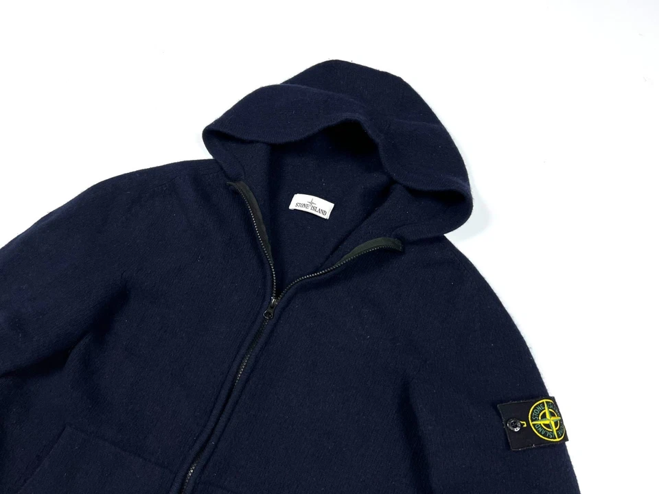 Auth Men's STONE ISLAND Blue Wool Full Zip Casual Sweaters Jacket Size XL/XXL - Image 4 of 4