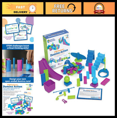 STEM Domino Action Set - 59 Pieces, Educational Toys for Kids Age 5+, STEM Learn