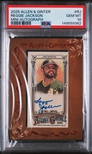 POP 1 PSA 10 REGGIE JACKSON ON-CARD AUTO MINI AUTOGRAPH 2025 TOPPS ALLEN GINTER