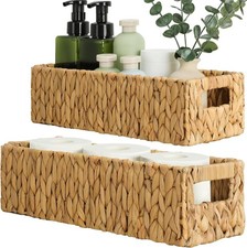 Nesting Small Wicker Basket, Water Hyacinth Toilet Paper Baskets Bathroom Org