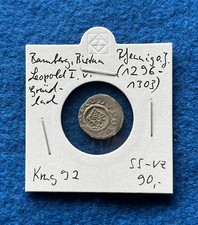 Bamberg Bistum Leopold I. v. Gr&uuml;ndlach Pfennig ss-vz
