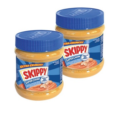 SKIPPY 2x Erdnussbutter ''Super-Chunk'' Peanut Butter Crunchy Ohne Palmöl 2x 340g