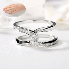 Sapphire 925 Round Women's Cut Infinity Wedding Silver White Ring