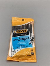 NOS 2013 BIC Round Stic Grip Xtra Comfort Black Ballpoint Pens 8 Count Pack of 1