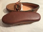 Womens Moccasins LL Bean Size 7M Brown/Green Leather Slip on New in Box — photo 6