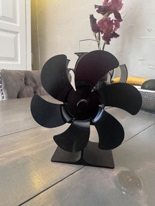 Black stove fan heat powered