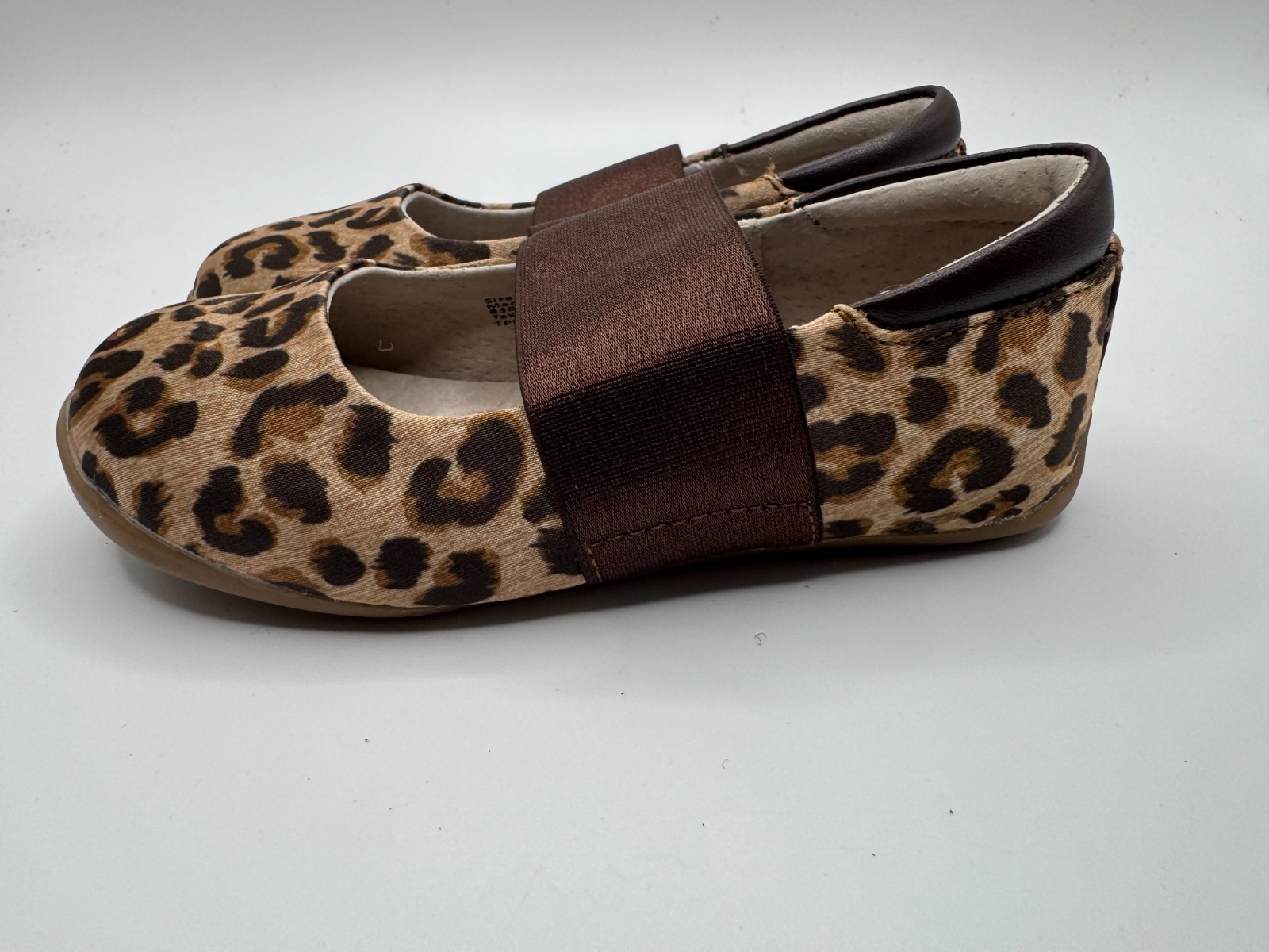 SAOLA NUOVE scarpe Livie & Luca leopardate stampa animalier bambini taglia 8 suola gomma