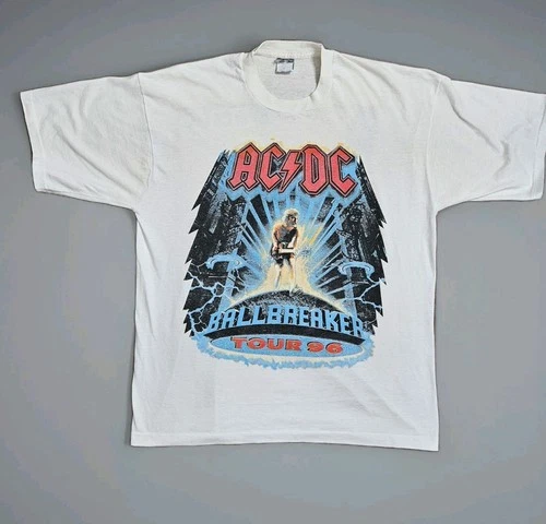 AC/DC Ballbreaker World Tour Rock Band T Shirt Conc 1990s vintage concert t-shirt, vintage, size XL, single stitch, B+ condition