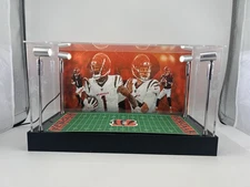 Joe Burrow & Ja’Marr Chase Bengals 2 Mini Helmet Display Case W/ LED Lights