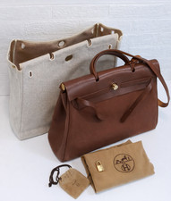 Hermes Herbag MM 2way Handbag Square E Margiela Era w/Padlock Key Dust Bag Auth