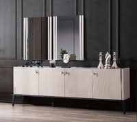 WeißE Esszimmer Anrichte Designer 4-TüRige Kommode Exklusive HolzmöBel