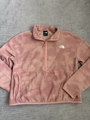 The North Face Women Pink Tie Dye TKA Glacier Crop Fleece Pullover Women Small