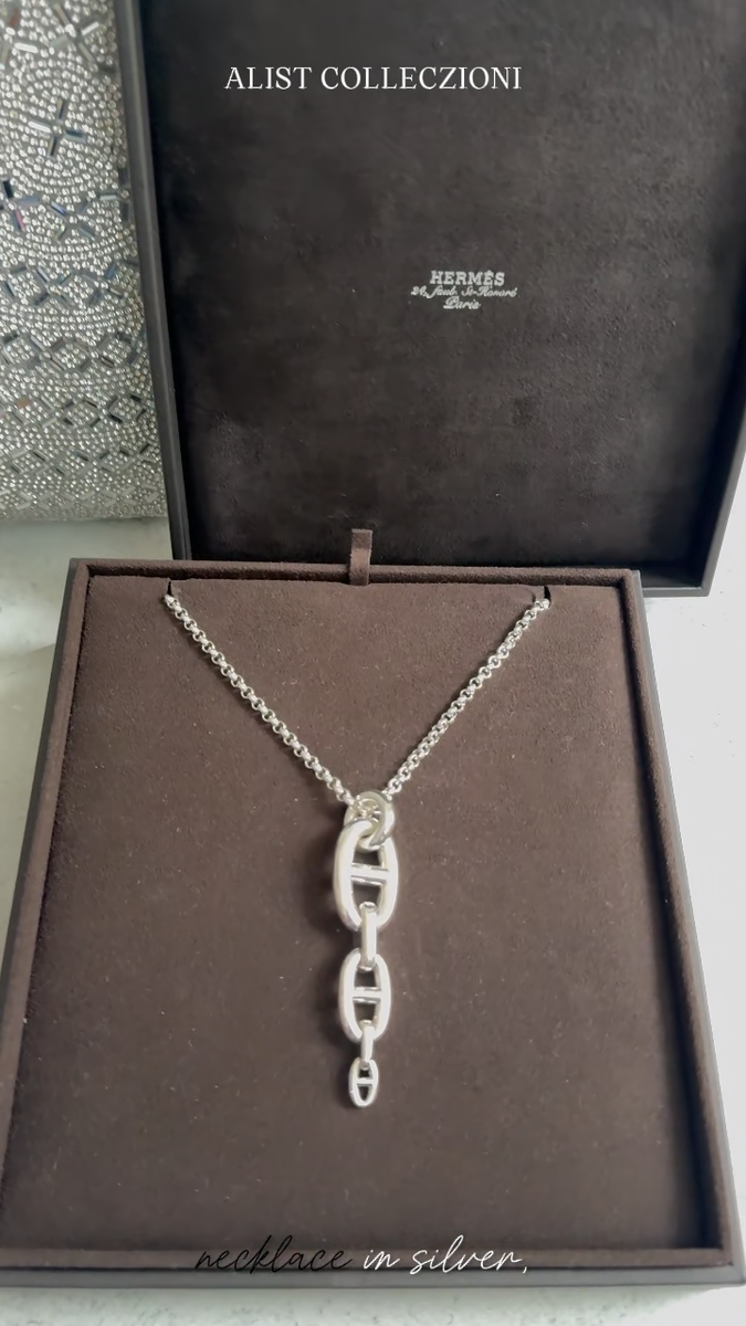 NEW Hermes Chaine d'ancre Necklace Silver Enchainee pendant | eBay