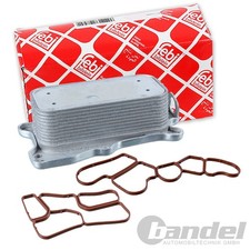 FEBI ÖLKÜHLER + 2x DICHTUNG ÖLFILTERGEHÄUSE für MERCEDES M272 2.5 3.0 3.5 V6