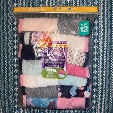Hanes Girls' 14 Pk of Super Soft Breathable Tagless Brief Style Underwear Sz 12
