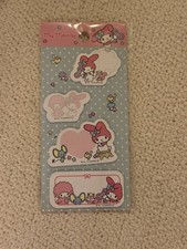 Sanrio My Melody Sticker Sheet 4pc Paper Matte w/ Glitter Accents 2015