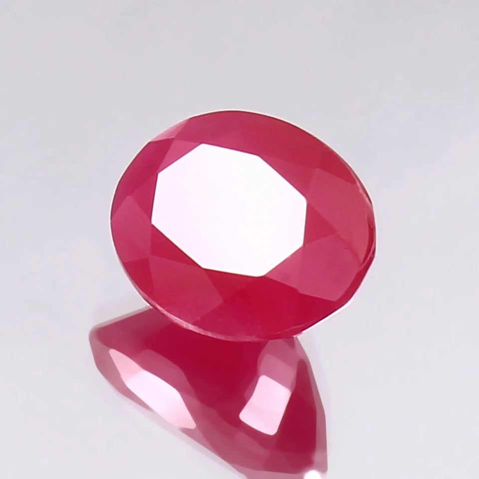 Lab Created Ruby Corundum Oval Faceted AAA Loose Gemstones ( 12x16x7 mm ) - Image 2 of 4
