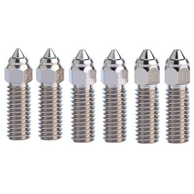 6 Stück Drucker Hochflussdüsen Silber Chrom Zirkonium Kupfer für K1, K1 Max Y5H9