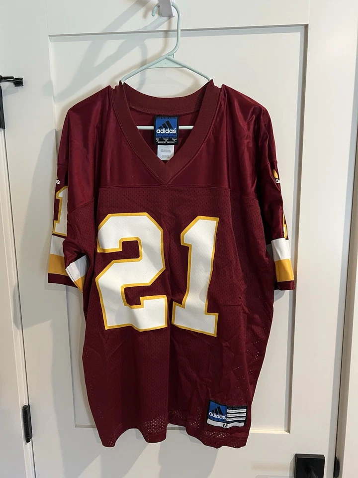 Camiseta Adidas Deion Sanders #21 Washington Redskins de colección para hombre roja mediana NFL Foto 2 de 4
