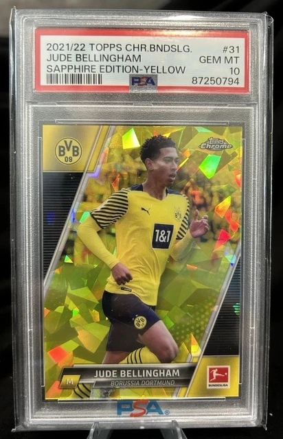2021-22 Topps Chrome Sapphire Bundesliga Jude Bellingham #31 Yellow /99 PSA 10