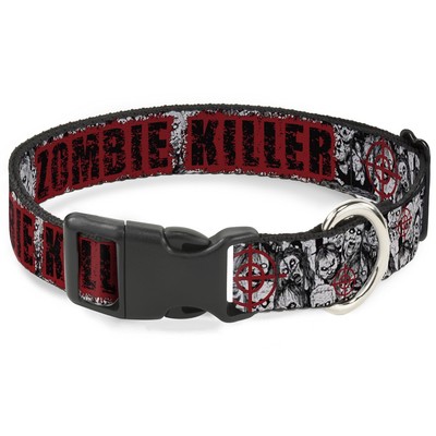 Plastic Clip Collar ZOMBIE KILLER w/Stacked Zombies Sketch NARROW-Me (US IMPORT)