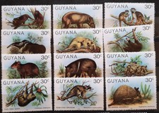 Guyana 1981 wildlebende Säugetiere Mi 603/14** aus Kleinbogen (1183)