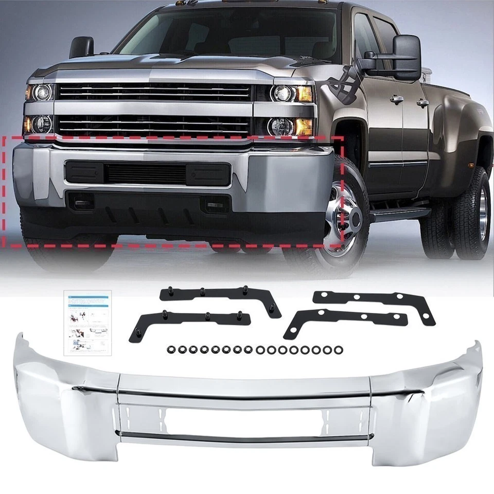 NEW Chrome - Front Bumper Face Bar for 2015-2019 Chevy Silverado 2500HD 3500 HD - Image 3 of 4