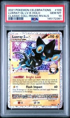 Graded 2021 Pokemon CCC Luxray GL LV. X Holo #109 Rising Rivals