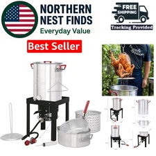 Heavy-Duty 30 Qt. Turkey Fryer & 10 Qt. Fish Fryer Set - Perfect for Gatherings