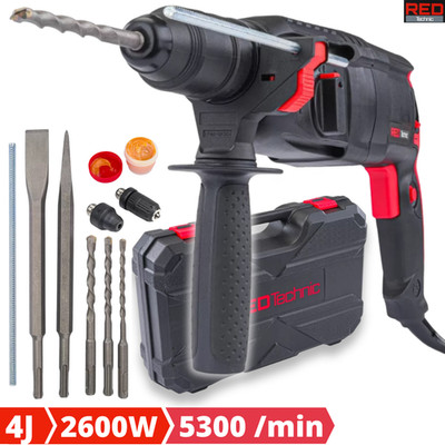 Bohrhammer Schlagbohrmaschine SDS Plus Bohrmaschine Meißelhammer Zubehör 4J