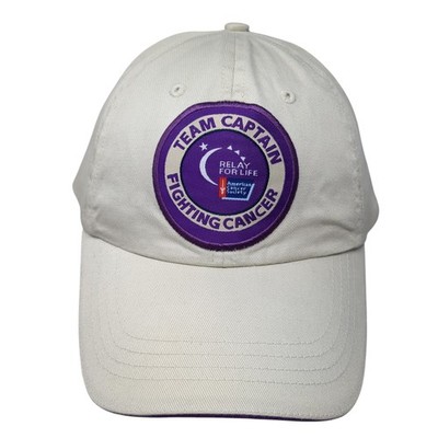 Team Captain Fighting Cancer Strapback Hat Beige One Size Adjustable