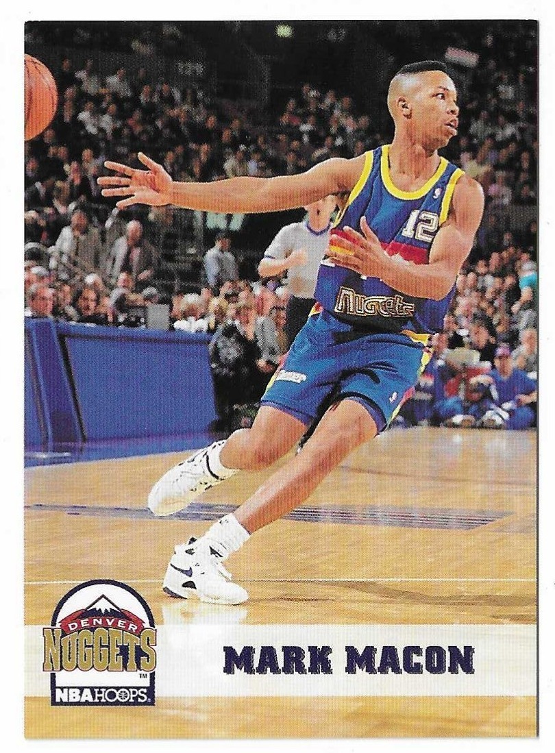 1993-94 NBA Hoops Basketball Mark Macon Card #55 Denver Nuggets