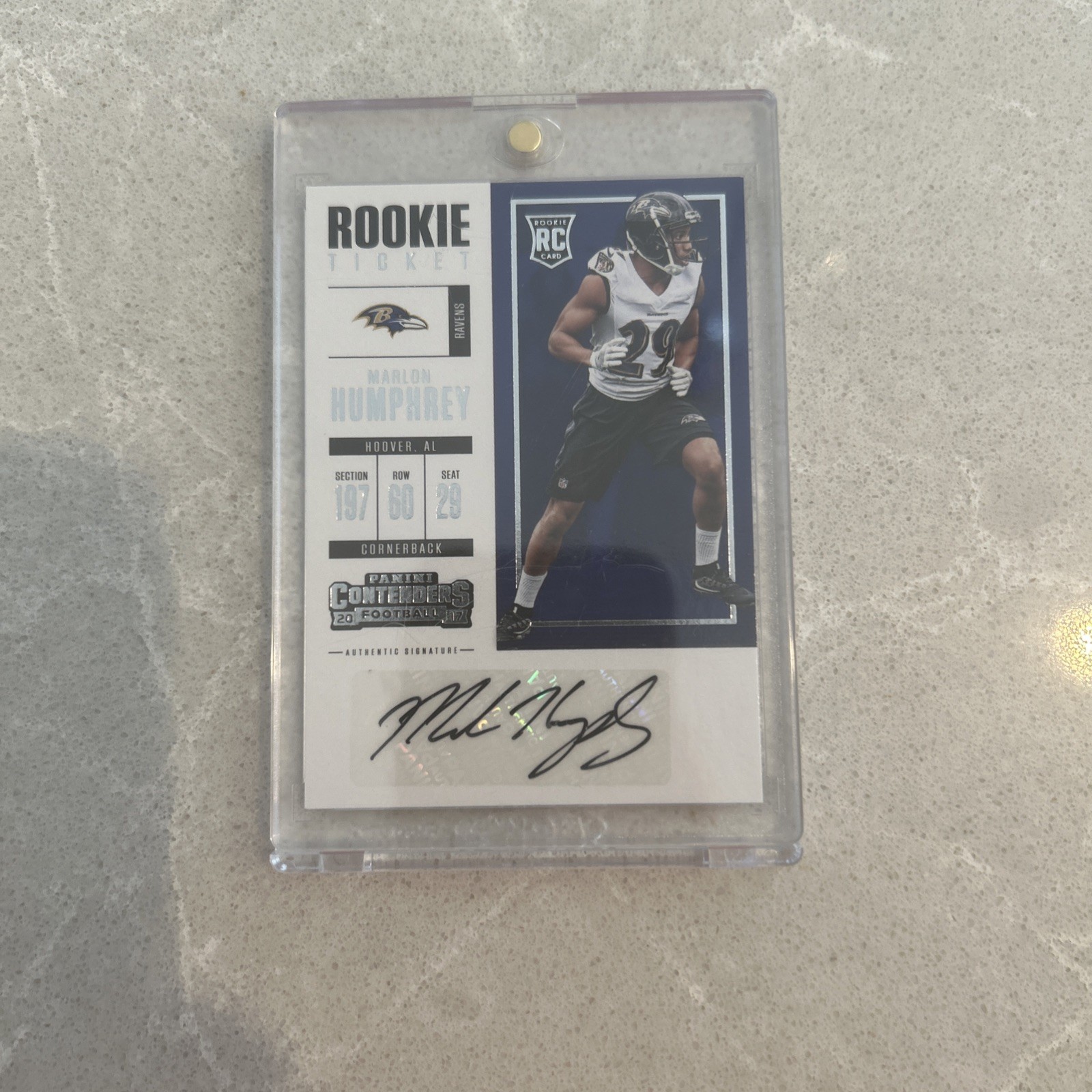 2017 Panini Contenders MARLON HUMPHREY Auto RC Rookie #103 {RAVENS}