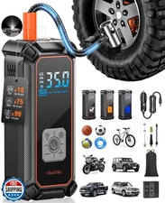 OlarHike Cordless Tire Inflator Portable Air Compressor, 150PSI Dual Power - 